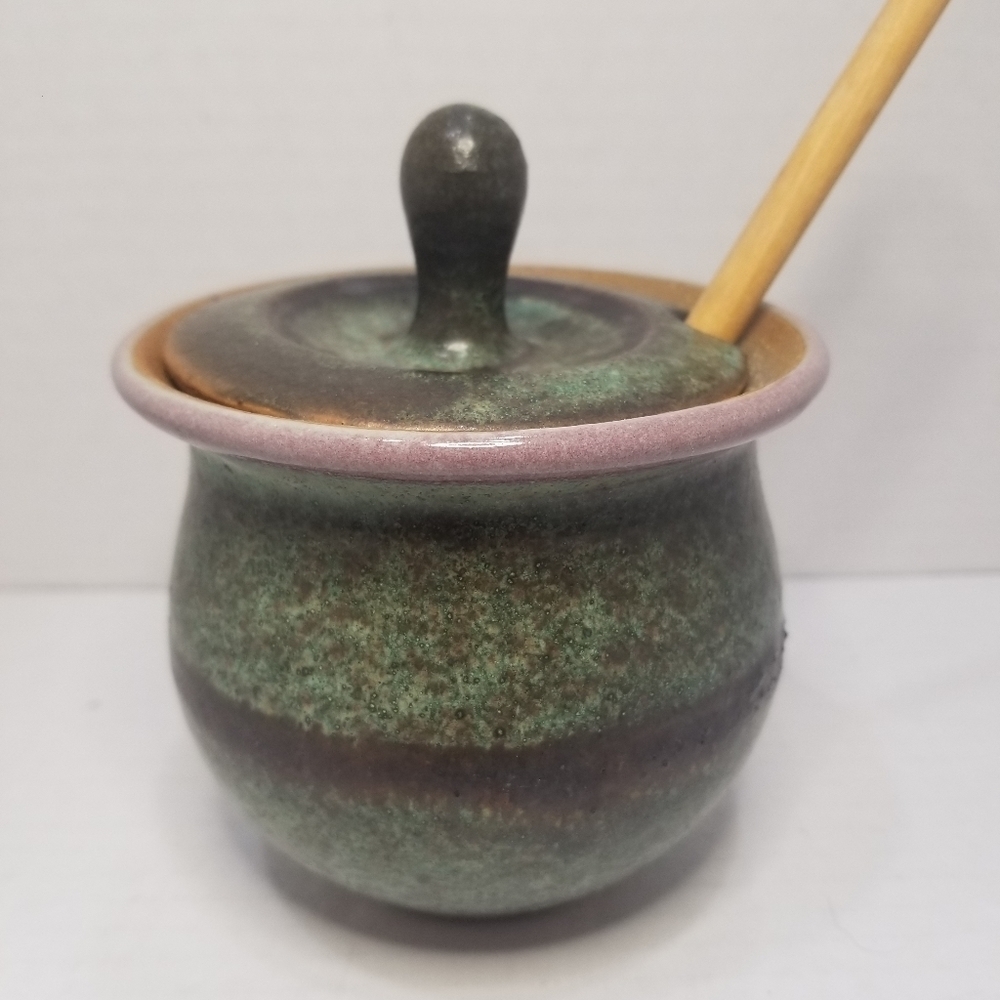 Ceramic Handmade Honey Pot/Dipper